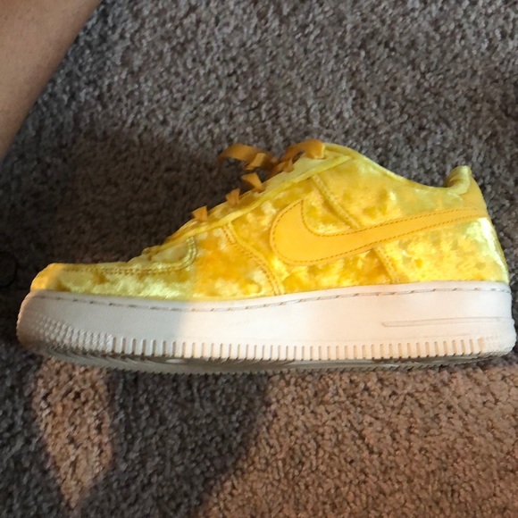 yellow velvet air force 1